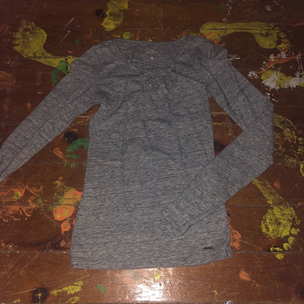 Grey long sleeve, v-neck